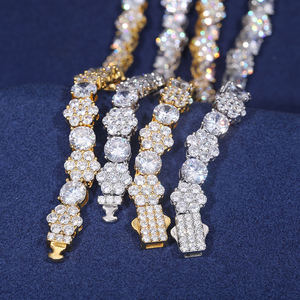 Luxury 22K Gold Plated Crystal Flower Chain <b>Bracelet</b> For Women Wedding Jewelry - Product Image 3