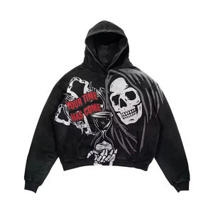 High Quality Custom Thick Fuzzy Sherpa <b>Fleece</b> Zip Up Hoodie Cute Printed Bear <b>Pattern</b> Warm Outerwear Coat Unisex - Product Image 2