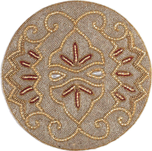 Nouveau design de set de table brodé à la main avec perles de verre pour événements festifs, décoration intérieure, set de table élégant pour table à café ou à dîner - Product Image 3