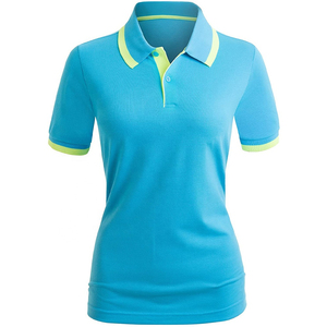 Chemise polo pour femme légère 180g, en coton et polyester, manches courtes, décontractée, unie - Product Image 1