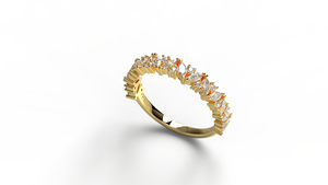 Luxury 18K Gold Marquise Round Diamond Ring Dainty Stackable Ring Band Cluster Eternity Wedding Band Fine Jewelry for Women - Product Image 2