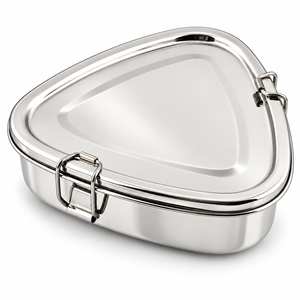Stainless Steel Triangular Lunch <b>Box</b> Single Layer Metal Food Container Lock Lid for Daily <b>Meal</b> <b>Prep</b> - Product Image 1
