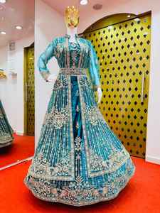 New Winter Collection Velvet Lehenga with Heavy <b>Shrug</b>, Jarkan Stone, Dupatta & Belt Mastani Style Partywear - Product Image 2