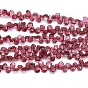 ลูกปัดรูปลูกแพร์เหลี่ยมเพชรพลอยโกเมนธรรมชาติแบบ100% สำหรับทำเครื่องประดับลูกปัดเจ้าสาวที่มาถึง - Product Image 4