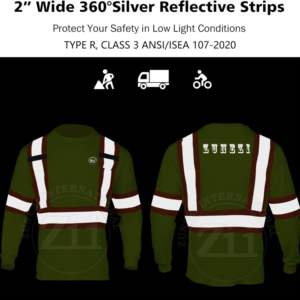 Chemise de sécurité réfléchissante ZUNEZI noire à manches longues, classe 1 ANSI, EN ISO 20471, avec LED clignotante, imperméable, séchage rapide, logo personnalisé - Product Image 5