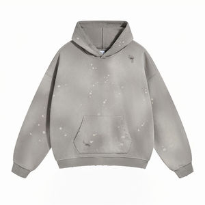 Hoodie homme sur mesure en gros, molleton 500 g/m², coupe oversize, délavage acide, pour collections de marques streetwear américaines - Product Image 2