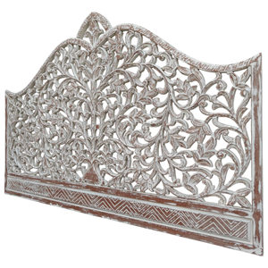 Tête de lit Smart Art en bois sculpté, finition blanchie, style Boho côtier, format Cal King, en bois d'ingénierie, fixation murale, mobilier de chambre, décoration intérieure - Product Image 3