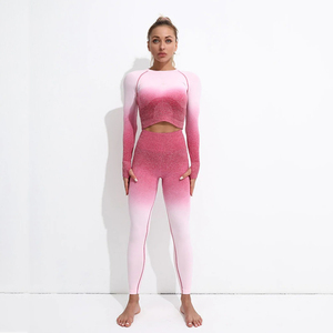 Yoga Sets Fitness Set workout Custom Quick Dry Seamless Yoga Pants <b>Bra</b> Sets Athletic Fitness wear for women sale - Product Image 2