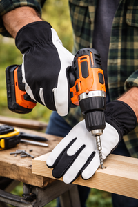 Gants en cuir pour la manutention mécanique avec design personnalisé, protection durable des mains pour les équipes d'atelier, utilisation d'outils industriels - Product Image 4