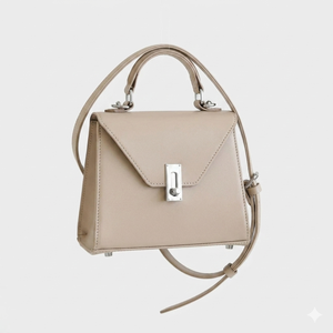 Sac bandoulière messager Royaa en cuir véritable convertible avec mini poignée supérieure, fermeture éclair, portable, idéal pour le shopping, cadeau d'automne, beige - Product Image 1