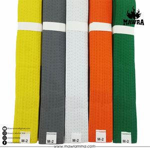 Cinturones de Artes Marciales MAWRA BJJ de Alta Calidad, Personalizados, Lisos, de Color, 100% Algodón, 210-400cm, Unisex PK - Product Image 3