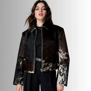 Chaquetas de Cuero Vacuno para Mujer, Ropa de Invierno, para Uso Casual, Calidad Premium, Chaquetas de Cuero con Cierre Frontal para Mujer - Product Image 1