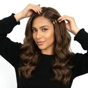 Brown <b>Wavy</b> Human Hair Weave Long Soft Silky Natural Wave Custom Size - Product Image 4