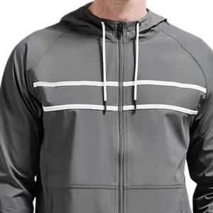 Striped Shell Windbreaker Lightweight Full Zip Outdoor <b>Jacket</b> Casual Sports Training <b>Running</b> Windbreaker Apparel for <b>Men</b> - Product Image 3