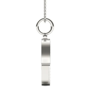 Pendentif main de Hamsa en argent 925 avec pierres en moissanite, plaqué rhodium, design classique, unisexe, à porter au quotidien - Product Image 2
