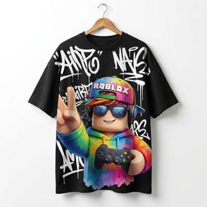 Camiseta Oversize de Poliéster/Algodón Estampada Digitalmente de 200 Gramos para Moto y Ciclismo, Ajuste Holgado, Venta al por Mayor - Product Image 3