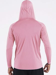 Camiseta Deportiva de Manga Larga para Hombre, con Logotipo Personalizado, Spandex Elástico, Compresión, para Escalada, Running, Gimnasio, Atletismo, Ciclismo, Capa Base con Capucha - Product Image 3