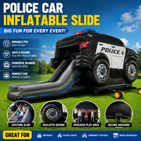 Structure gonflable de police commerciale avec toboggan et aire de jeux pour fêtes d'enfants et événements à louer