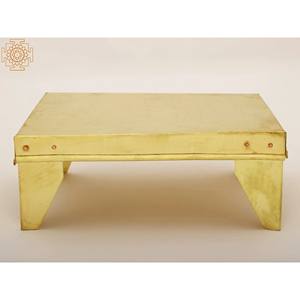 Chowki de latón hecho a mano de 9 pulgadas (Pedestal) DE LA India Artículo de decoración y regalo únicos para el hogar - Product Image 1