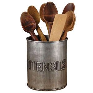 Organizador de utensilios portátil de metal galvanizado con 3 compartimentos y asa para cocina, restaurante y organización de cubiertos en mesa. - Product Image 3