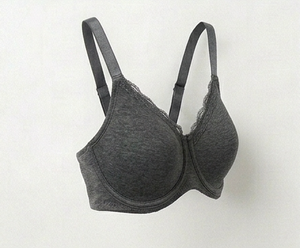 Soutien-gorge gris non rembourré pour femme, doux et confortable, soutien quotidien, design sans armatures, tissu respirant, bretelles réglables - Product Image 5