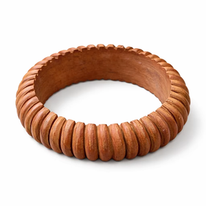 Hand Carved Wooden Bangle Natural Wood Textured <b>Bracelet</b> Eco Friendly <b>Boho</b> Jewelry Chunky Statement <b>Bracelet</b> Gift - Product Image 1