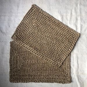 <b>Square</b> Woven Natural Fiber Placemat Handmade Wabi-Sabi Style <b>Table</b> Mat - Product Image 6
