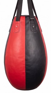 Sac de frappe lourd QST en PU, rouge et noir, pour entraînement de boxe, sac de sable en matériau durable avec fermeture pour la pratique des arts martiaux pour adultes - Product Image 3