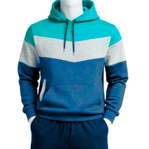 Sweat-shirts à capuche colorblock pour hommes, en molleton respirant 100% coton, tenues d'hiver décontractées - Product Image 2