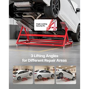 Sollevatore Auto Portatile in Acciaio Rinforzato, Capacità 4400 Libbre/5t, Sollevamento Rapido, Altezza Massima 23 Pollici, Larghezza Regolabile, Ruote, Sollevamento Manuale - Product Image 3
