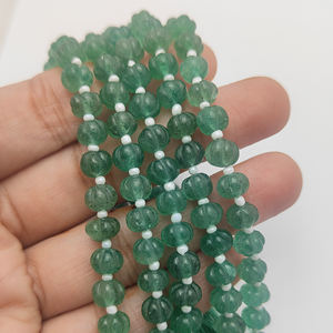 Cuentas Sueltas de Cuarzo Verde Fresa de 5-7mm, Talladas en Forma de Calabaza, Cuarzo Natural en Forma de Melón para Fabricación de Joyas, Venta al Por Mayor - Product Image 2
