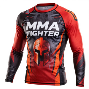 Camiseta de Compresión de Manga Larga para Luchadores de MMA, Camiseta Deportiva de Manga Larga con Estampado por Sublimación, Secado Rápido, Poliéster - Product Image 2