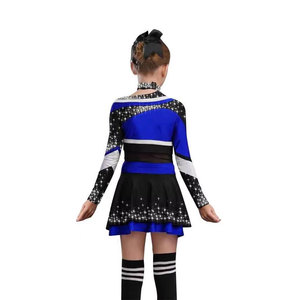 Vêtements de sport de haute qualité, respirants, en polyester, pour équipes, vêtements de danse pour filles, uniformes de cheerleading pour enfants avec strass - Product Image 3
