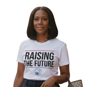 T-shirt graphique Raising the Future pour femmes, en coton doux, col rond, manches courtes, vêtements décontractés à la mode pour tous les jours - Product Image 6