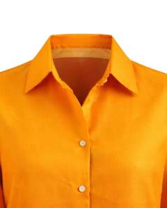 เสื้อเชิ้ตผู้หญิงแขนยาวสีเหลืองซันเซ็ทไล่เฉดสีแดงแบบกระดุมหน้า สไตล์ลำลองสำหรับใส่ทำงาน ผู้ผลิตเสื้อผ้าแบบ OEM สั่งทำได้ - Product Image 5