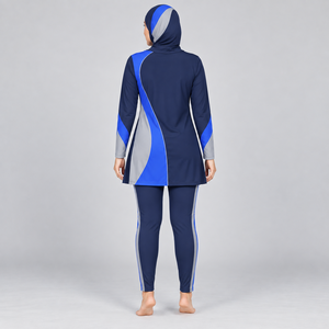 Conjunto de Burkini Modesto de 3 Piezas con Estampado Personalizado, Corte Alto, Logotipo Frontal, Secado Rápido, Conjunto de 2 Piezas, Mejor Oferta, Conjunto de Burkini Modesto de 3 Piezas - Product Image 2