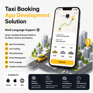 Solución de Desarrollo de Aplicaciones Avanzadas para Reserva de Taxis, Multi-idioma, Seguimiento de Viajes en Tiempo Real, Gestión de Conductores, Android iOS - Product Image 1