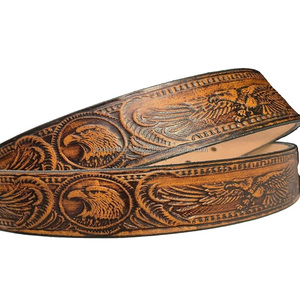 Ceinture d'outillage en cuir occidental pour hommes gaufrée à la main avec design d'aigle américain personnalisé avec boucle à ardillon en laiton de nickel - Product Image 2