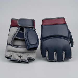 Guantes de Karate Kyokushin, Medios Dedos, Cuero PU, Protector de Manos para MMA, Unisex, Entrenamiento de Artes Marciales - Product Image 2