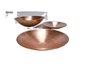 Metal Little Tapered Material puro de cobre de alta calidad Juego de 3 Tazón redondo Frutero Table Top - Product Image 1