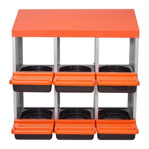 Nidi per Galline a 2 Livelli in Metallo con 6 Scomparti, Coperchi Protettivi per la Raccolta, Nuovo Nido Avvolgibile - Product Image 1