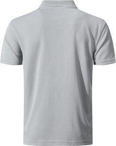 Polo en maille gaufrée à manches courtes gris pour homme, décontracté, couleur unie, respirant, coupe classique, 100% polyester - Product Image 2