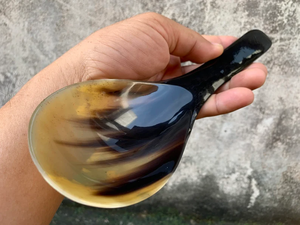 Cuillères plates en corne de bœuf et de buffle naturelles, écologiques, polies miroir, pour le service de table lors de fêtes et dans les restaurants - Product Image 3