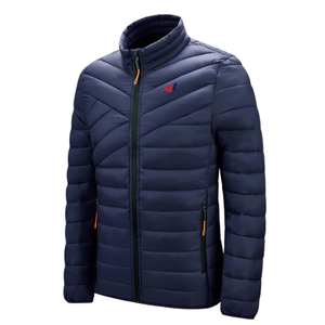 Men's Lightweight Quilted Down Coat <b>Stand</b> Collar Zip Up Puffer Jacket Windproof Casual Outerwear Walking and <b>Cycling</b> - Product Image 2