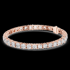Pulsera de tenis de lujo con moissanita, plata 925 chapada en rodio, piedras de corte redondo, estilo Iced Link, elegante, para boda, regalo para mujer, joyería - Product Image 1