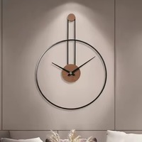 Jam Dinding Logam Modern Desain Lengkung Kaligrafi Arab Quartz Analog Senyap Dekorasi Ruang Tamu Jam Gantung