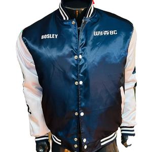 Veste universitaire noir de jais OEM 2025 pour l'extérieur blouson d'aviateur à col montant lourd avec broderie de logo personnalisé bon marché nouveau design - Product Image 1