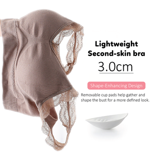 Soutien-gorge de maternité sans fil respirant en dentelle push-up tricoté style sportif adapté aux tailles S-XL - Product Image 3