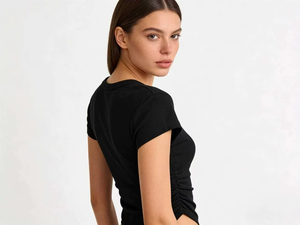 Top Corto de Punto para Mujer, Estilo Vintage, Sólido, Transpirable, Ecológico, Ajustado, Estilo Y2K, Blusa Corta de Manga Corta para Salir - Product Image 4