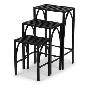 Fresh Selling Metal <b>Plant</b> Stand <b>Rectangular</b> Slatted Shelf Rack for Indoor Outdoor Garden Flower Display Black <b>Pot</b> Holder - Product Image 6